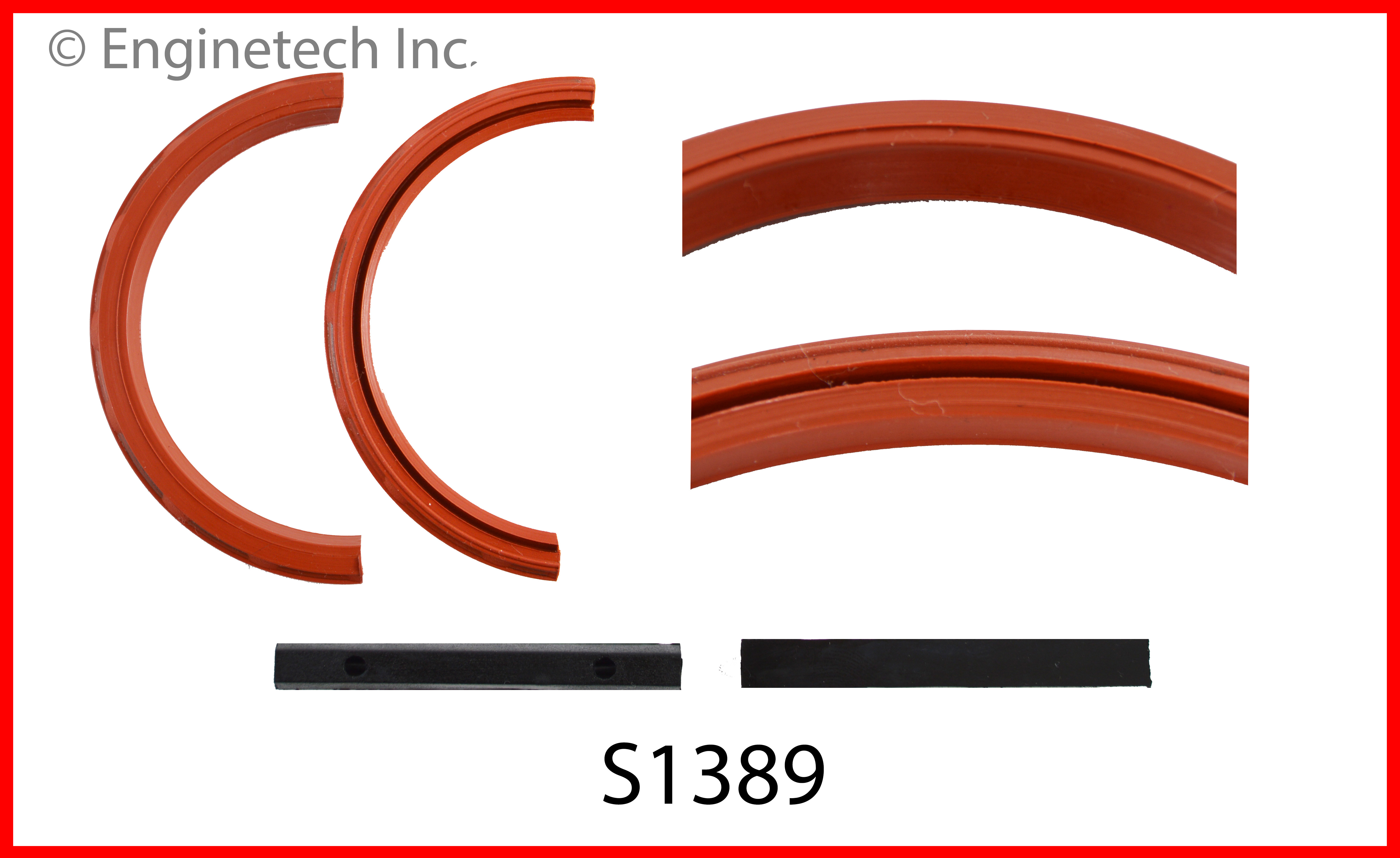 Enginetech S0763 Seal R Main 2PC SILICONE OFFSET DBL LIP 